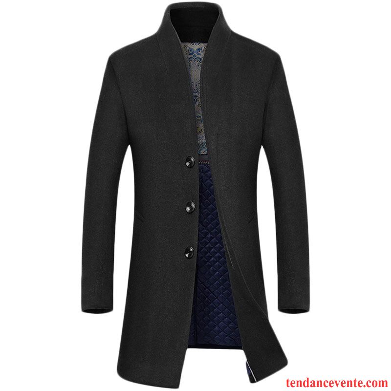 Manteau Été Homme Pardessus Manteau Coupe Vent Longue Matelassé Tendance Hiver Homme La Laine Slim