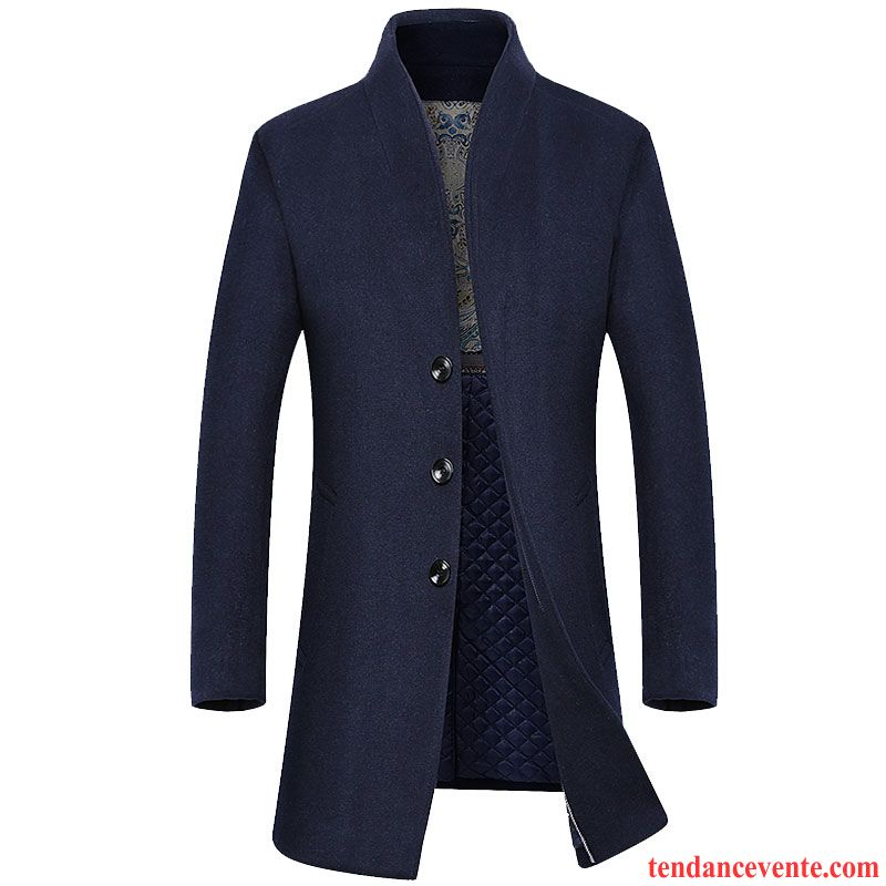 Manteau Été Homme Pardessus Manteau Coupe Vent Longue Matelassé Tendance Hiver Homme La Laine Slim