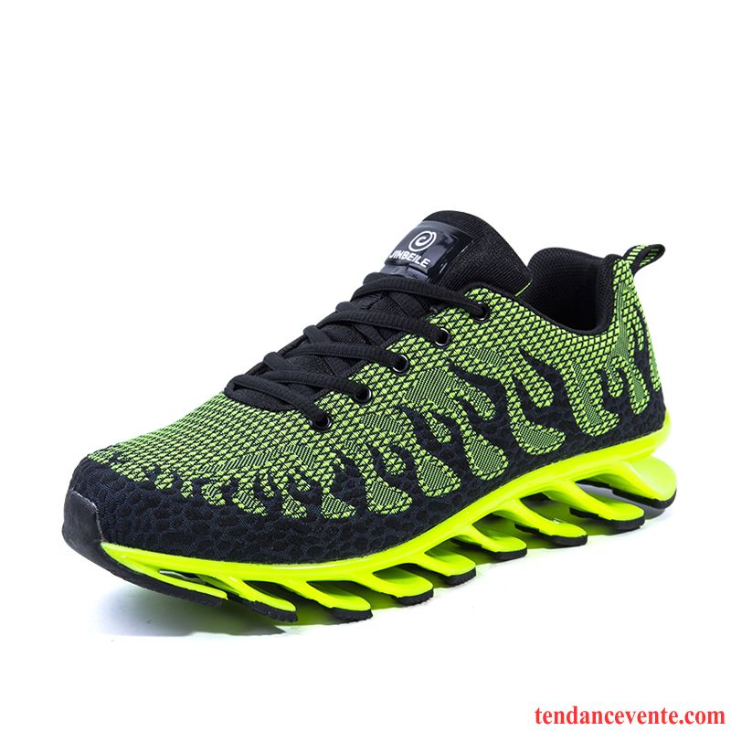 Marque De Chaussure De Running Laçage Décontractée Cushioning Chaussures De Course Tissage En Vol Homme Chaussures De Voyage Sport Ligne Volante Respirant Écarlate