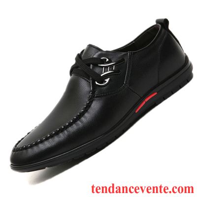 Marque De Derbies Homme Homme Décontractée Semelle Doux L'automne Bout Rond Jeunesse Angleterre Plus De Velours Laçage Cuir Hiver Rouge