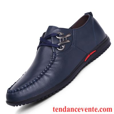 Marque De Derbies Homme Homme Décontractée Semelle Doux L'automne Bout Rond Jeunesse Angleterre Plus De Velours Laçage Cuir Hiver Rouge