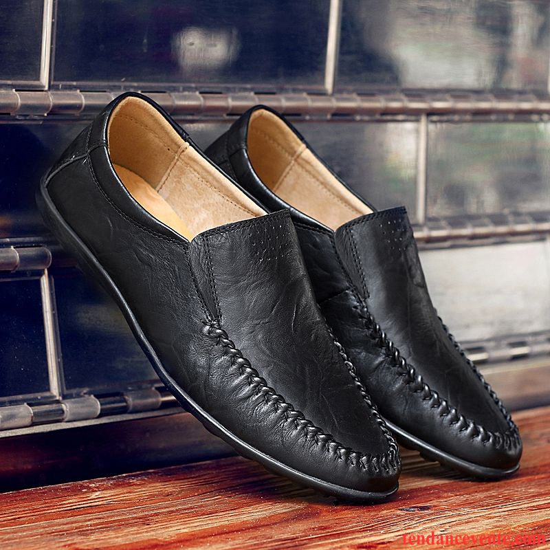 Marque De Mocassin Cuir Véritable Printemps Chaussures De Conduite Décontractée Angleterre Homme Tendance Derbies Taillissime