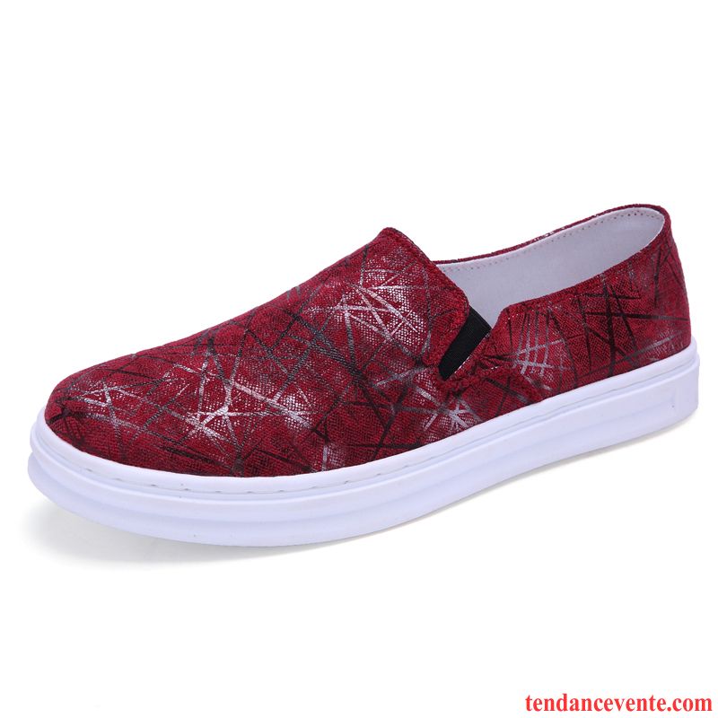 Marque De Mocassin Homme Paresseux Homme Printemps Derbies Toile Tendance Style Chinois Respirant Slip-on Imprimé Décontractée Soldes