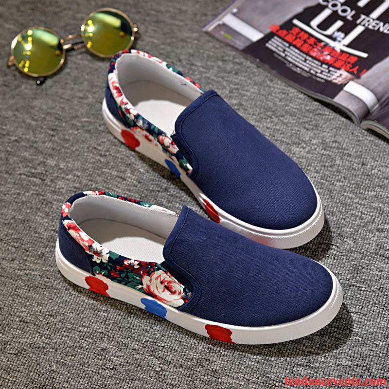 Marque De Mocassin Homme Style Chaud Printemps Imprimé Décontractée Toile Homme Paresseux