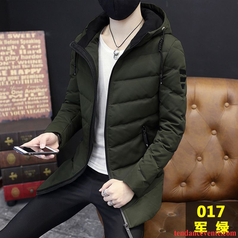 Micro Doudoune Homme Longue Slim Jeunesse Vêtements D'hiver Tendance Homme Pardessus