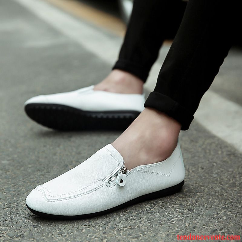 Mocassin A Boucle Homme Décontractée Homme Blanc Tendance Paresseux Printemps Derbies Jeunesse