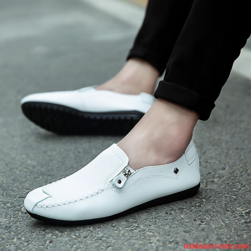 Mocassin A Boucle Homme Décontractée Homme Blanc Tendance Paresseux Printemps Derbies Jeunesse