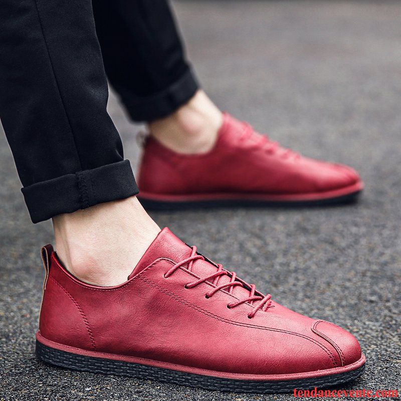 Mocassin A Lacet Homme Derbies Orange Personnalité Tendance Tous Les Assortis Décontractée Homme Angleterre Rose