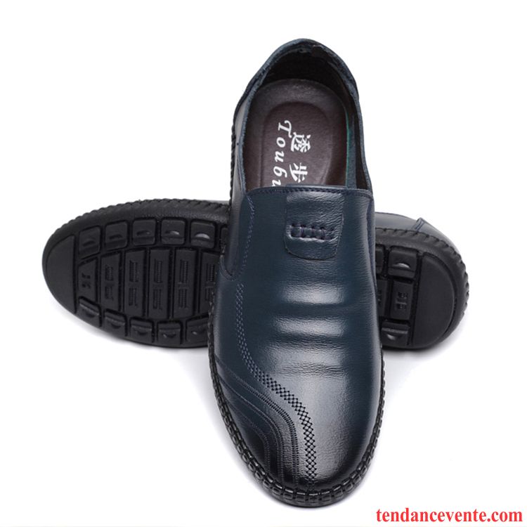 Mocassin Bordeaux Homme Décontractée Bleu Slip-on Soldes