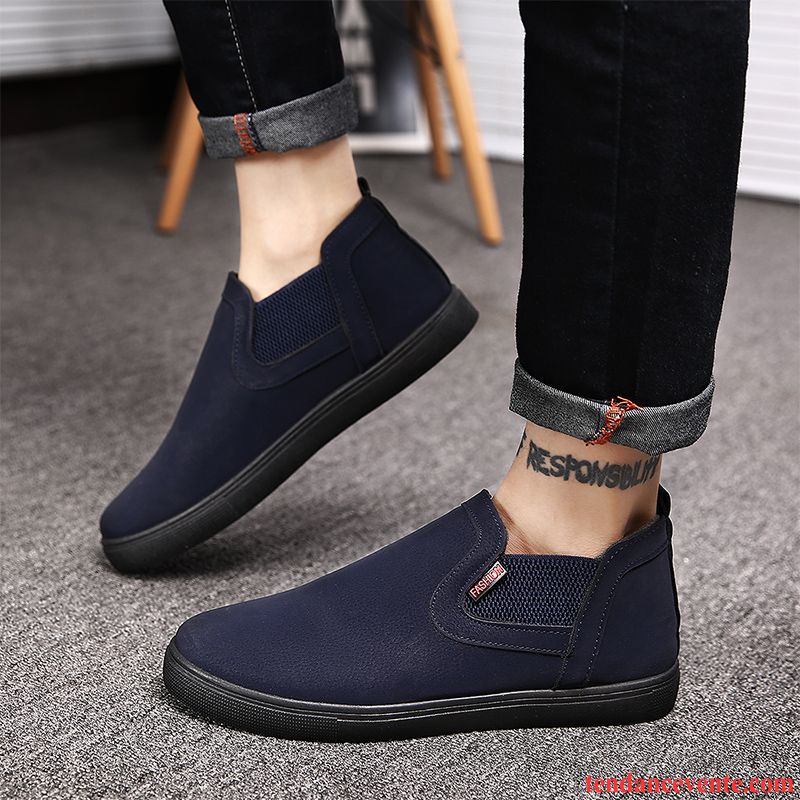 Mocassin Bordeaux Homme Paresseux Chaussures De Skate Printemps Slip-on Décontractée Tendance Homme L'automne