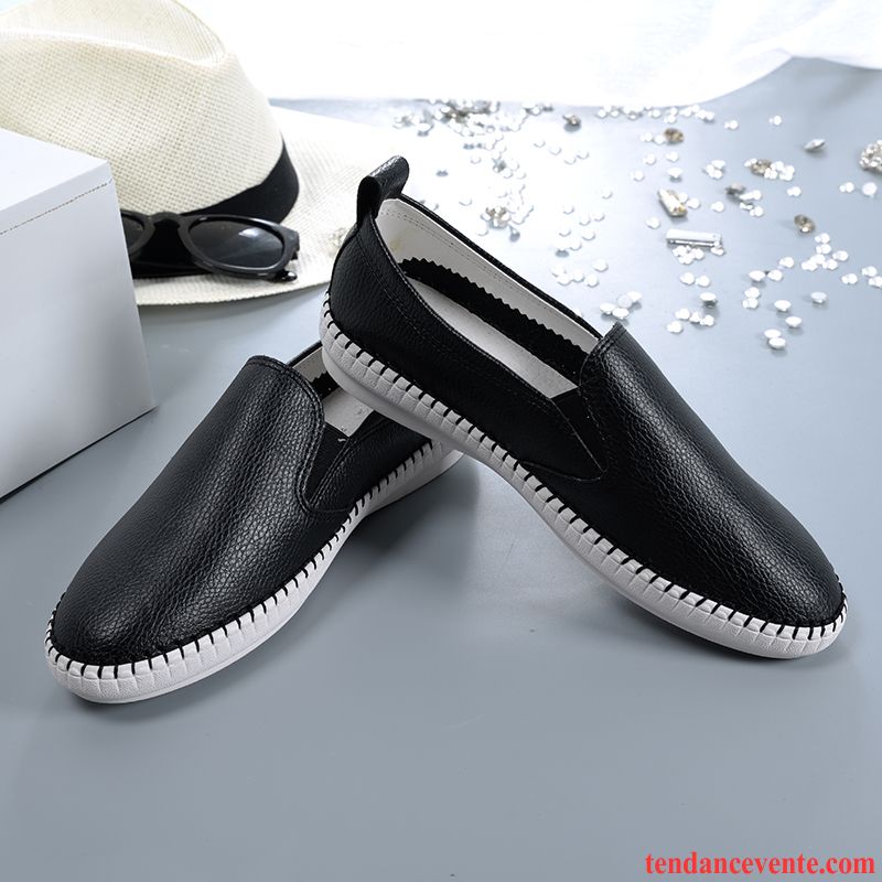 Mocassin Classique Femme Enceintes L'automne Femme Paresseux Blanc Slip-on Printemps En Cuir Tous Les Assortis Semelle Doux Plates Laçage