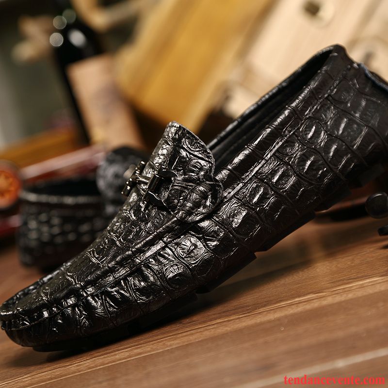 Mocassin Classique Homme Décontractée Plus De Velours Homme Derbies Hiver Cuir Véritable Crocodile Tendance