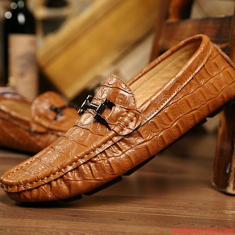 Mocassin Classique Homme Décontractée Plus De Velours Homme Derbies Hiver Cuir Véritable Crocodile Tendance