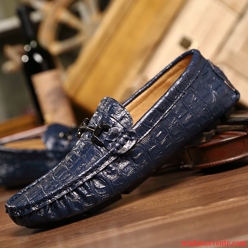 Mocassin Classique Homme Décontractée Plus De Velours Homme Derbies Hiver Cuir Véritable Crocodile Tendance