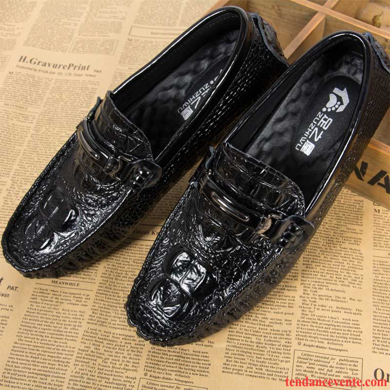 Mocassin Classique Homme Décontractée Plus De Velours Homme Derbies Hiver Cuir Véritable Crocodile Tendance