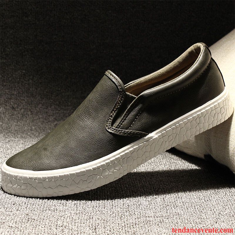 Mocassin Collège Homme Homme Angleterre Chaussures De Skate Paresseux Printemps En Cuir Tous Les Assortis Slip-on Tendance Décontractée Bleu