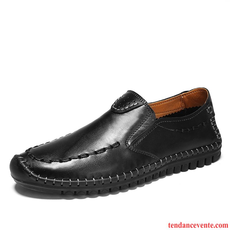 Mocassin Cuir Homme Pas Cher Angleterre Paresseux Été Semelle Doux Décontractée Personnalité Homme Derbies Tous Les Assortis Cuir Véritable Saphir