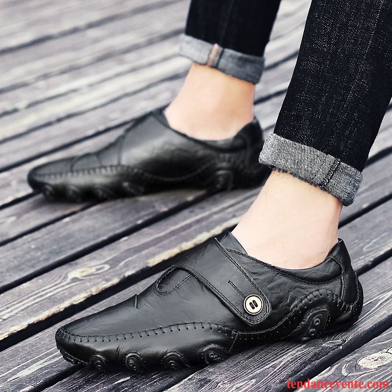 Mocassin De Marque Rouge Homme Été Décontractée Cuir Véritable Derbies Chaussures De Conduite