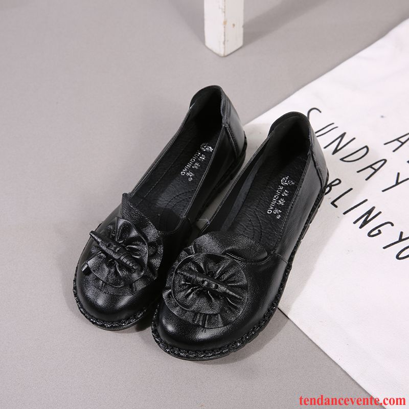 Mocassin En Cuir Femme Flats Cuir Véritable Confortable Décontractée Femme Semelle Doux Violet Plates Derbies