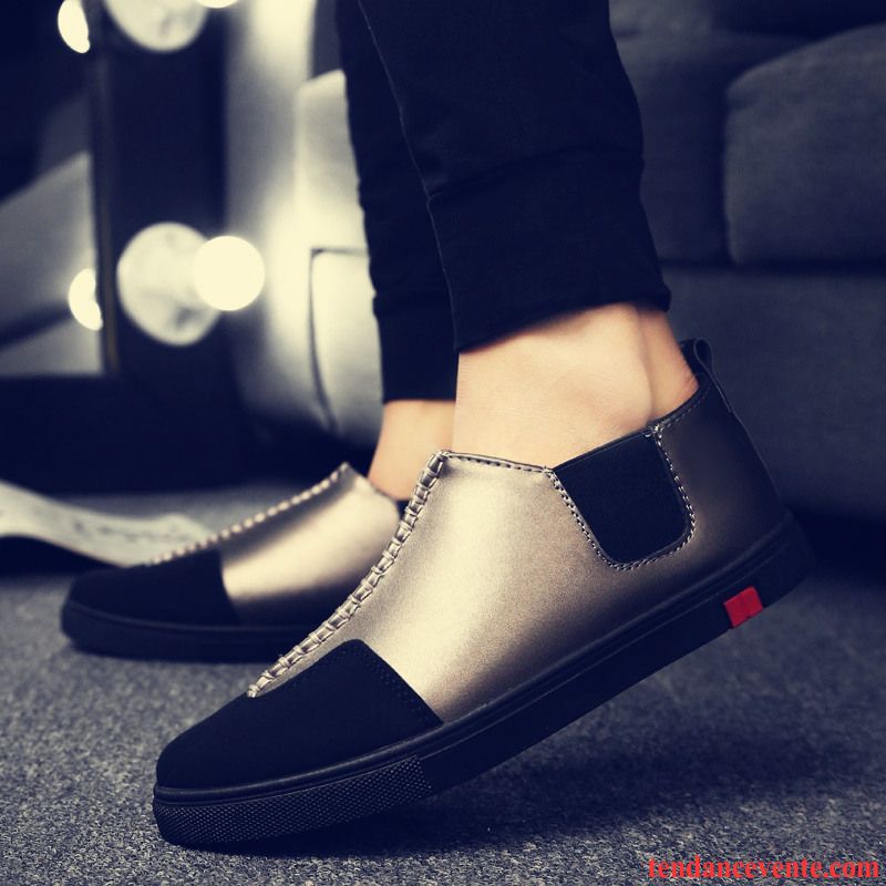 Mocassin En Cuir Homme Tendance Derbies Homme Angleterre Décontractée Chaussures De Skate Mode Printemps Paresseux Soldes