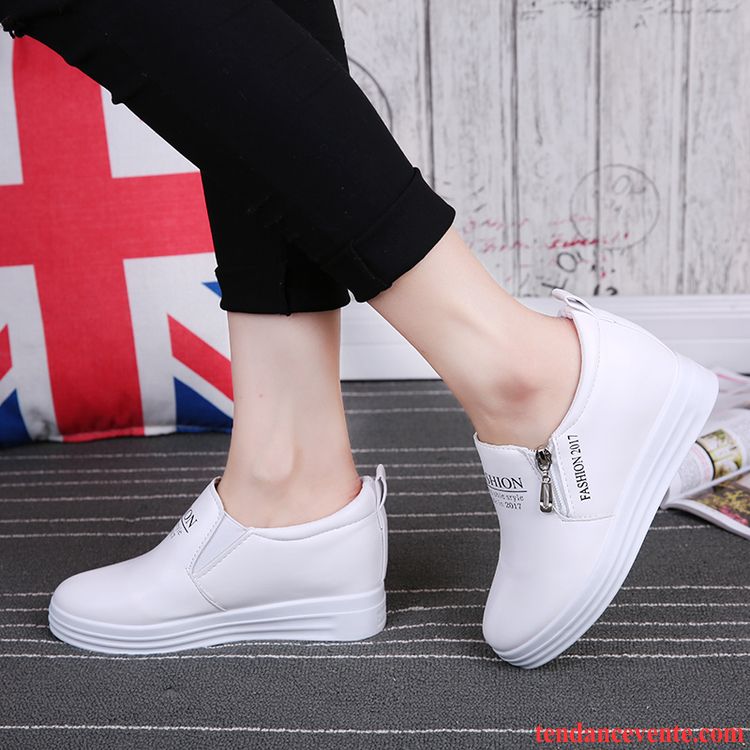 Mocassin Femme Couleur L'automne Augmenté Femme Slip-on Étudiant Paresseux Rouge Semelle Épaisse Décontractée Semelle Doux Tendance Printemps