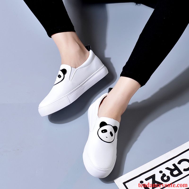 Mocassin Femme En Solde Plates Étudiant Été Tous Les Assortis Décontractée Femme Blanc Slip-on Printemps Paresseux