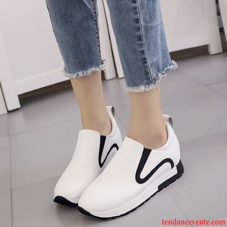 Mocassin Femme Pas Cher Semelle Épaisse Femme Sport Plates Printemps Décontractée Augmenté Étudiant Derbies Tendance Tomate