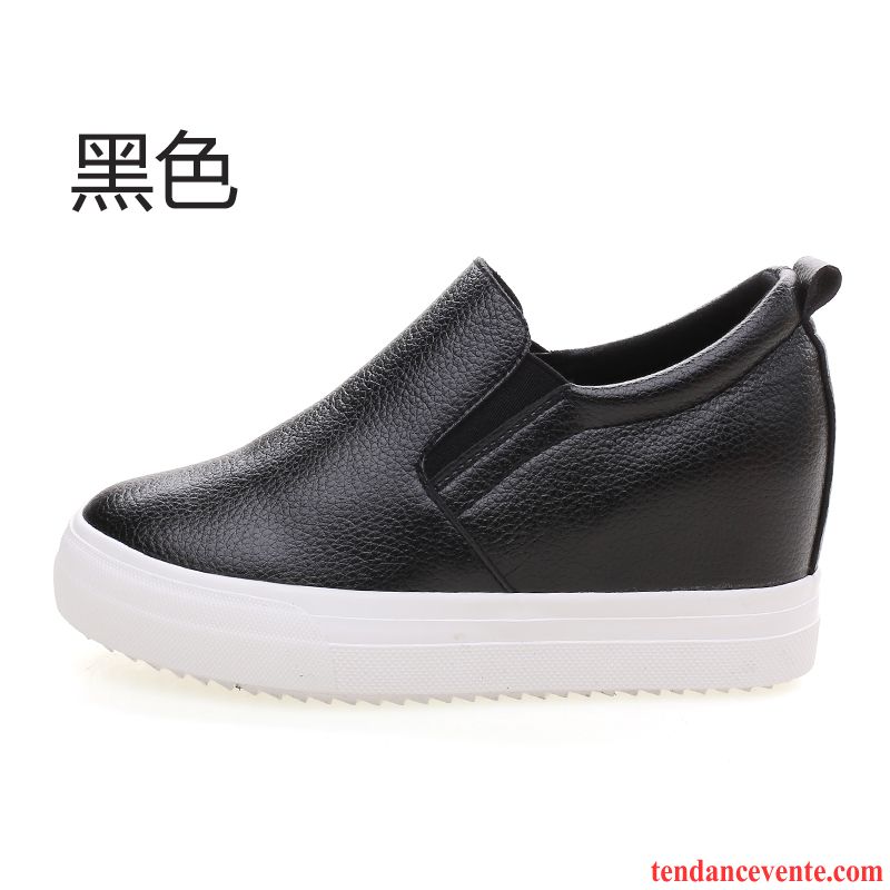 Mocassin Femme Tendance Étudiant Semelle Épaisse Femme Derbies Printemps Augmenté Blanc Rouge Pas Cher