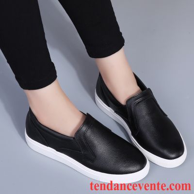 Mocassin Femme À Talon Semelle Épaisse Étudiant Plates Printemps Décontractée Tendance Femme Derbies Marron