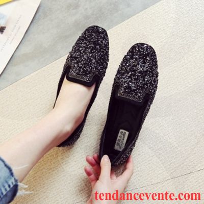 Mocassin Grande Taille Femme Paillette Plates Femme Derbies Tous Les Assortis Printemps L'automne Taillissime Pas Cher