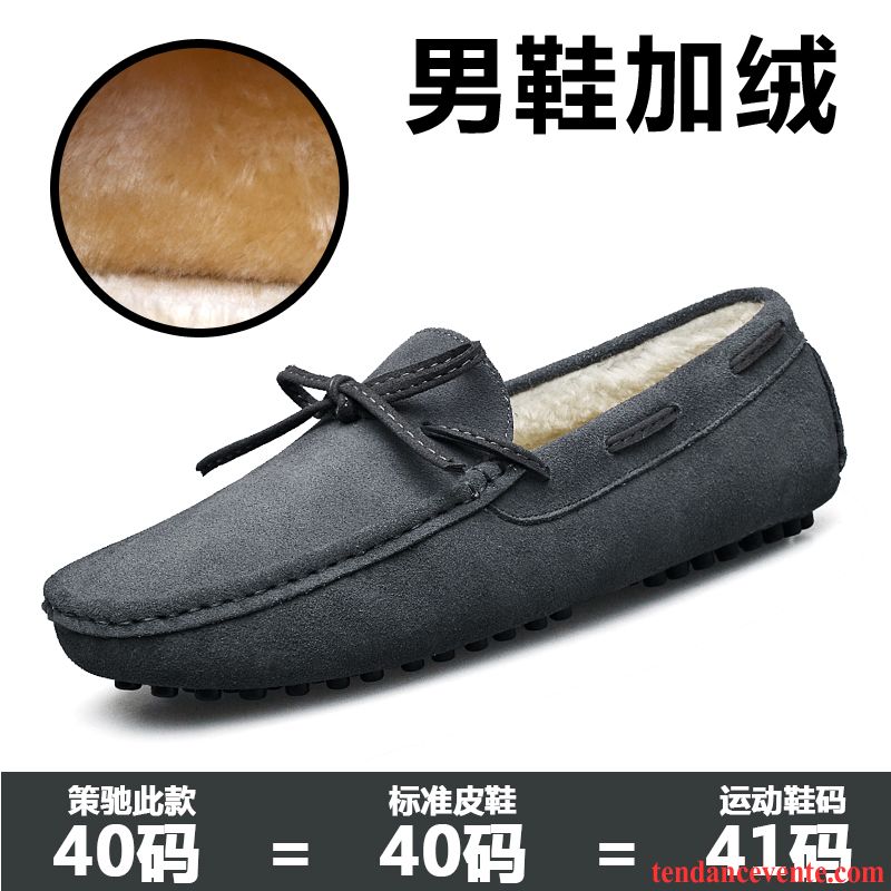 Mocassin Homme Bicolore Délavé En Daim Tendance Printemps Jeunesse Homme Paresseux Cuir Véritable Décontractée Chaussures De Conduite Tous Les Assortis Été Marron