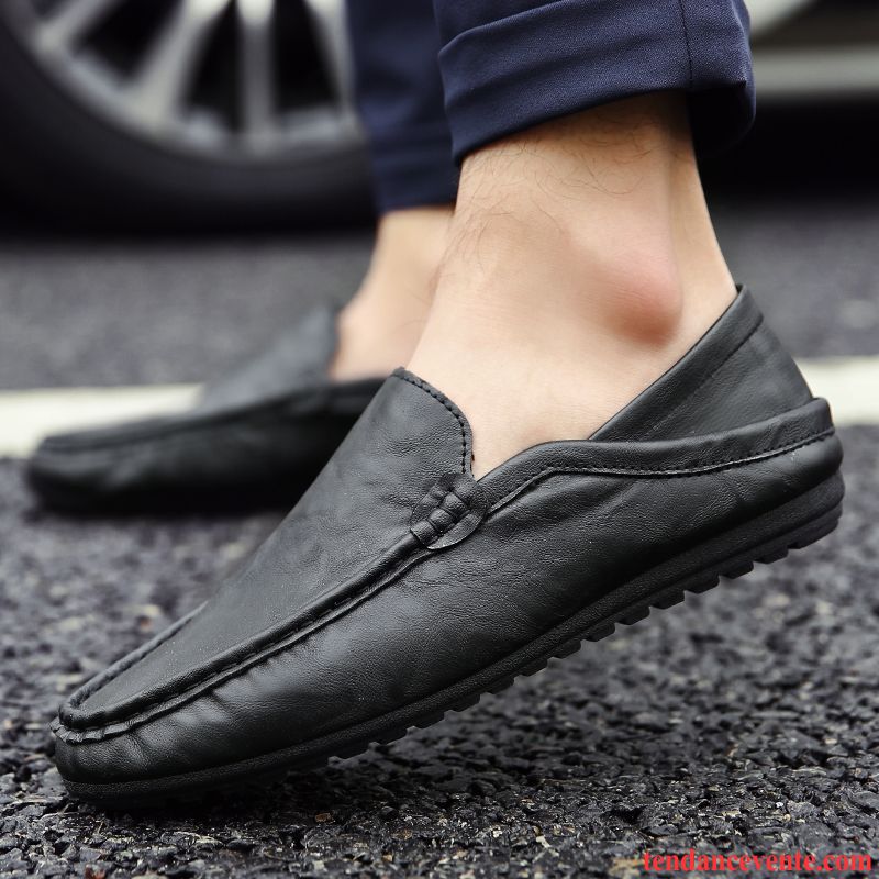 Mocassin Homme Bleu Blanc Derbies Été Tendance Homme Slip-on Décontractée Printemps Gris Pas Cher