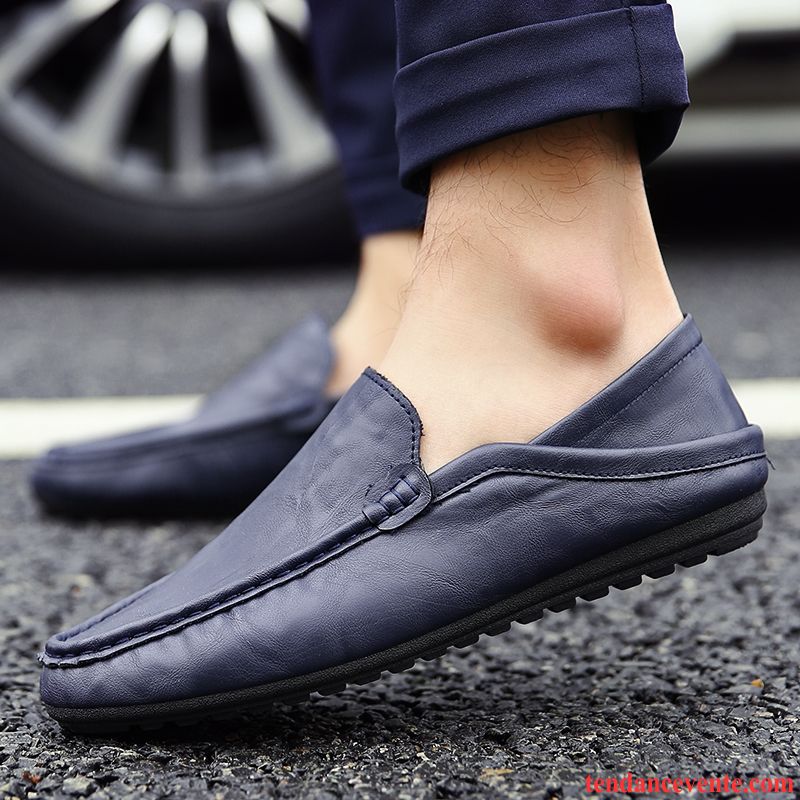 Mocassin Homme Bleu Blanc Derbies Été Tendance Homme Slip-on Décontractée Printemps Gris Pas Cher