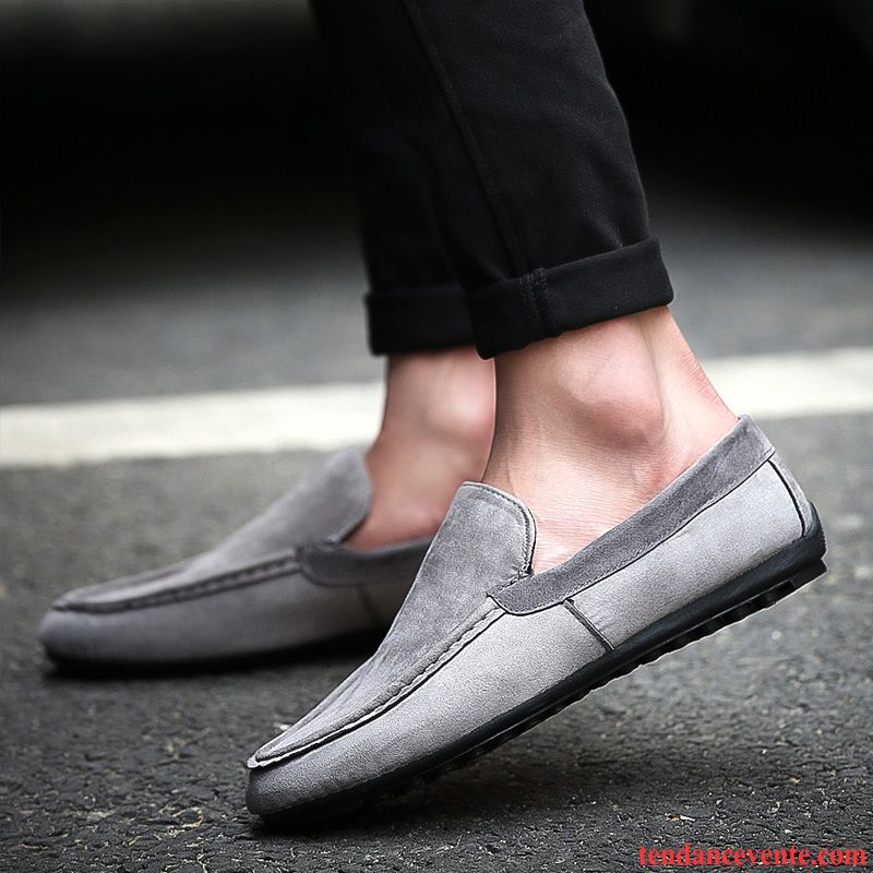 Mocassin Homme Bleu Blanc Derbies Été Tendance Homme Slip-on Décontractée Printemps Gris Pas Cher