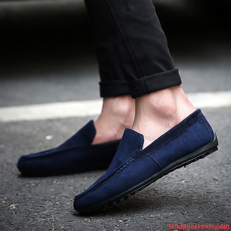 Mocassin Homme Bleu Blanc Derbies Été Tendance Homme Slip-on Décontractée Printemps Gris Pas Cher