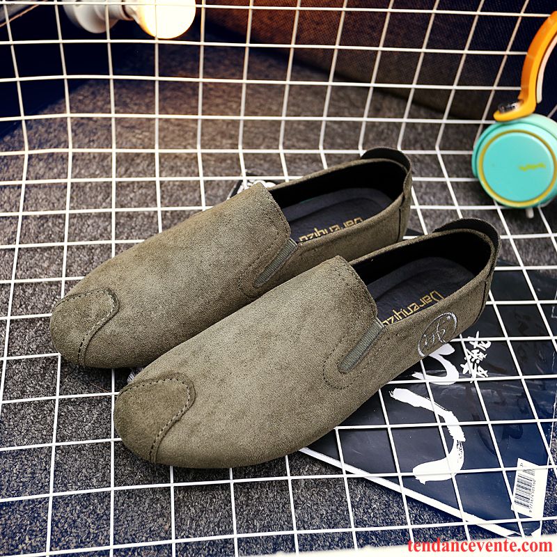 Mocassin Homme Chic Rouge Printemps Étudiant Homme Tendance Paresseux Lawngreen