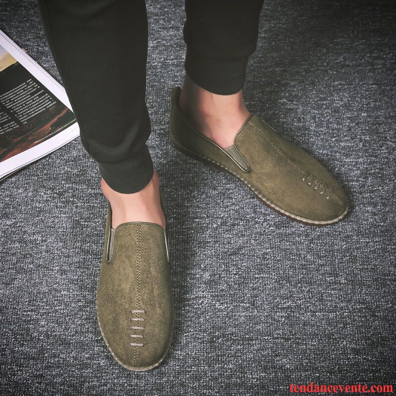 Mocassin Homme Chic Rouge Printemps Étudiant Homme Tendance Paresseux Lawngreen