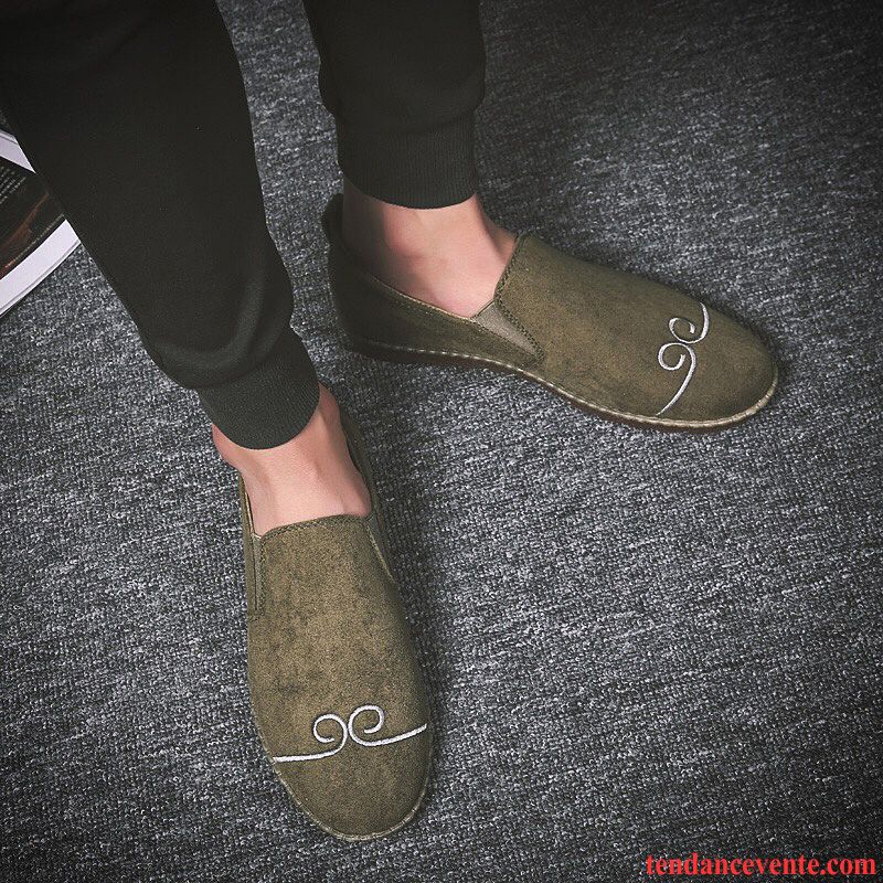 Mocassin Homme Chic Rouge Printemps Étudiant Homme Tendance Paresseux Lawngreen