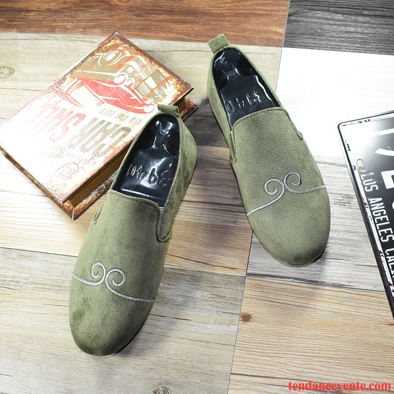 Mocassin Homme Chic Rouge Printemps Étudiant Homme Tendance Paresseux Lawngreen