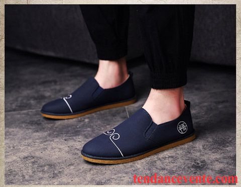 Mocassin Homme Cuir Marron Slip-on Tendance Paresseux Rétro Décontractée Homme Chaussures De Skate En Cuir Noir