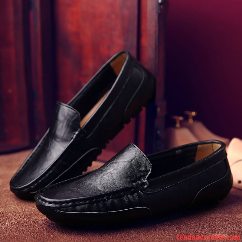 Mocassin Homme Lacet Bleu Homme Derbies Tendance Décontractée L'automne Été Cuir Véritable Paresseux Lilas