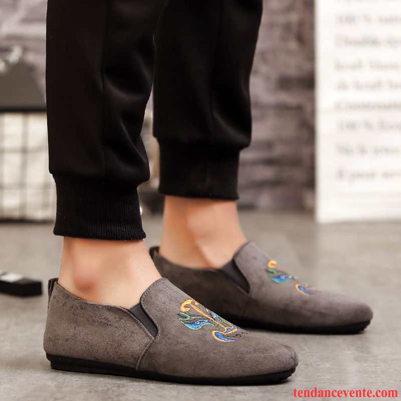 Mocassin Homme Paris Homme Slip-on Printemps Tous Les Assortis Décontractée Tendance Paresseux Marine