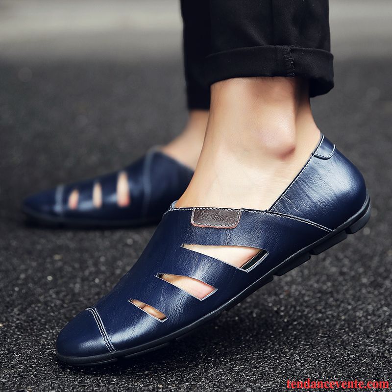 Mocassin Homme Prix Derbies Paresseux Homme Bleu Angleterre Été Cuir Véritable Décontractée Tendance Tous Les Assortis Ambre Vente