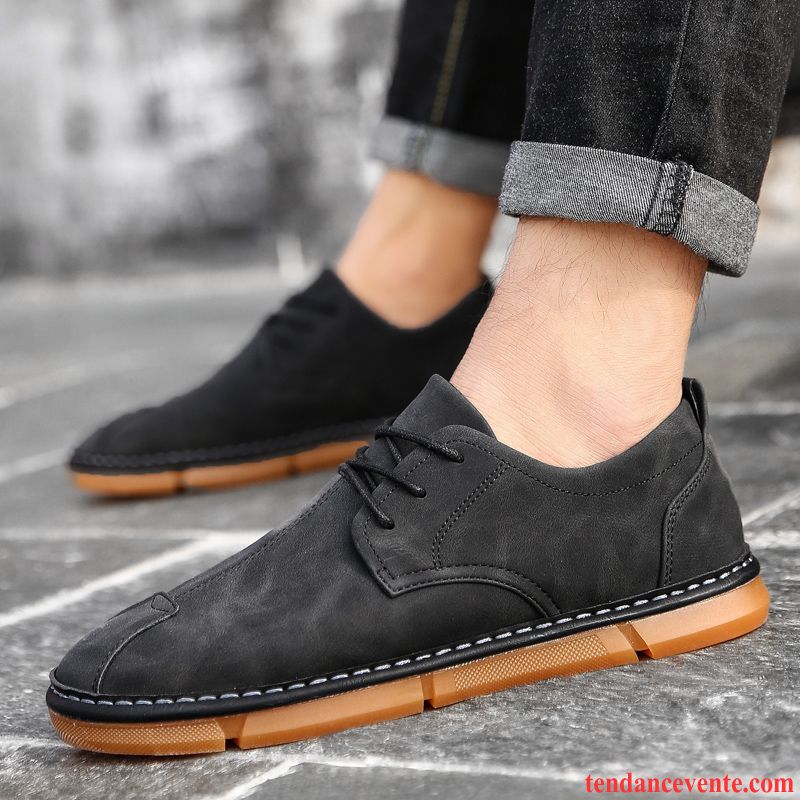 Mocassin Homme Rose Décontractée Semelle Doux Tendance Printemps Été Angleterre Homme Respirant Derbies Gris Pas Cher