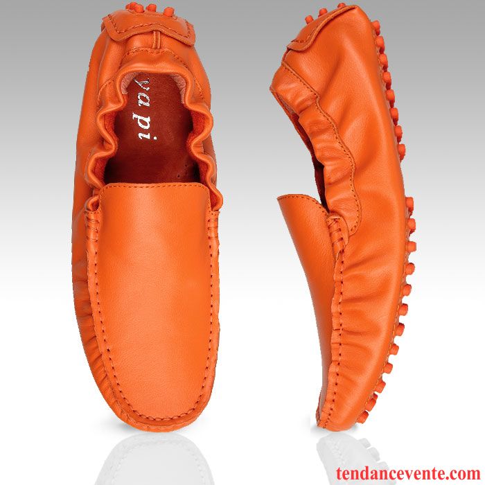 Mocassin Homme Rouge Paresseux Mode Tendance Été Angleterre Décontractée Vert Respirant Cuir Véritable Homme Fantaisie