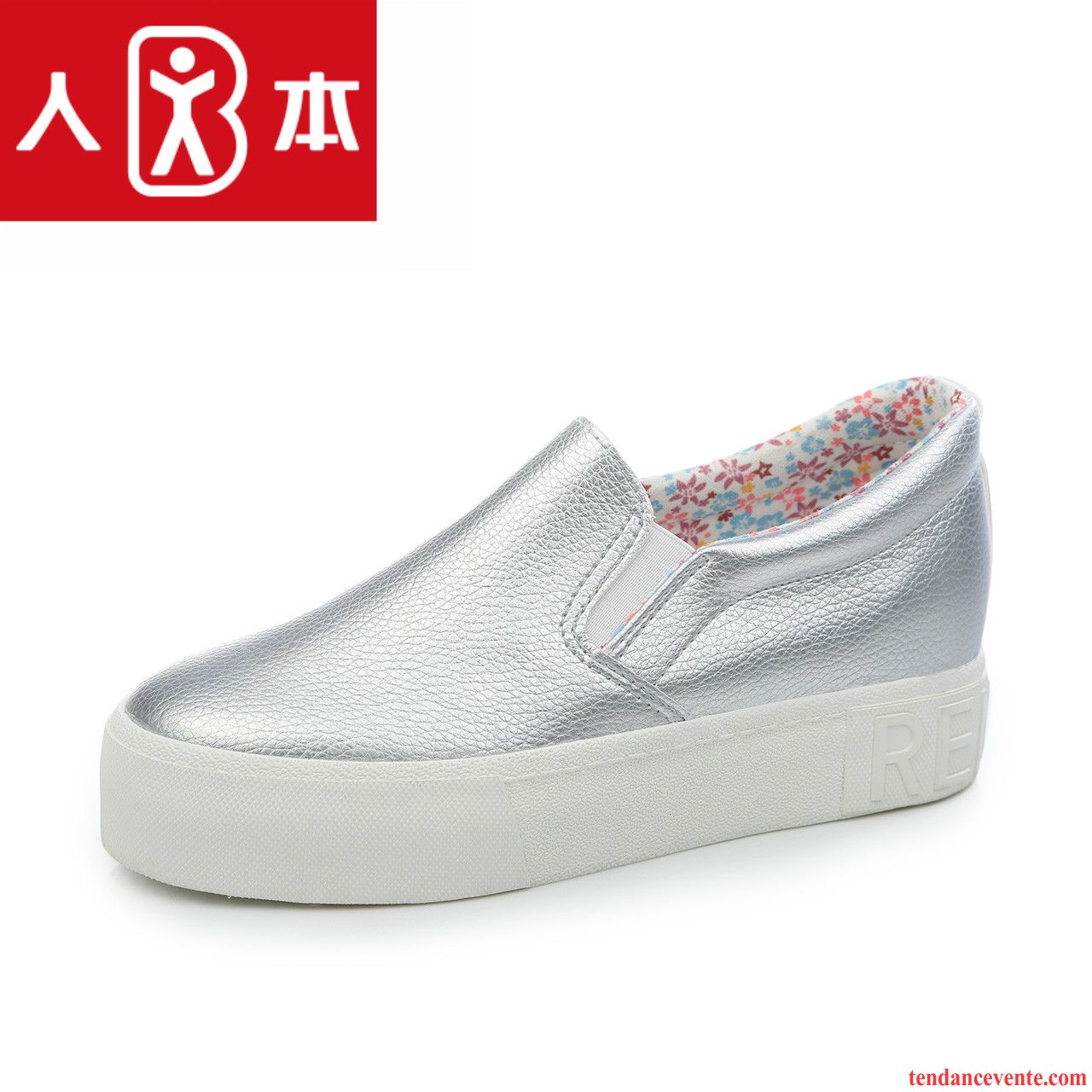 Mocassin Marron Femme Semelle Épaisse Tendance Plates Blanc Augmenté Ultra Printemps Slip-on Femme Étudiant