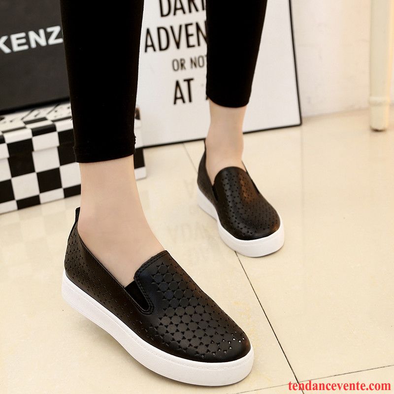 Mocassin Mode Femme Tendance Blanc Paresseux Slip-on Derbies Décontractée Chaussures De Skate Printemps Femme Plates Été Saphir