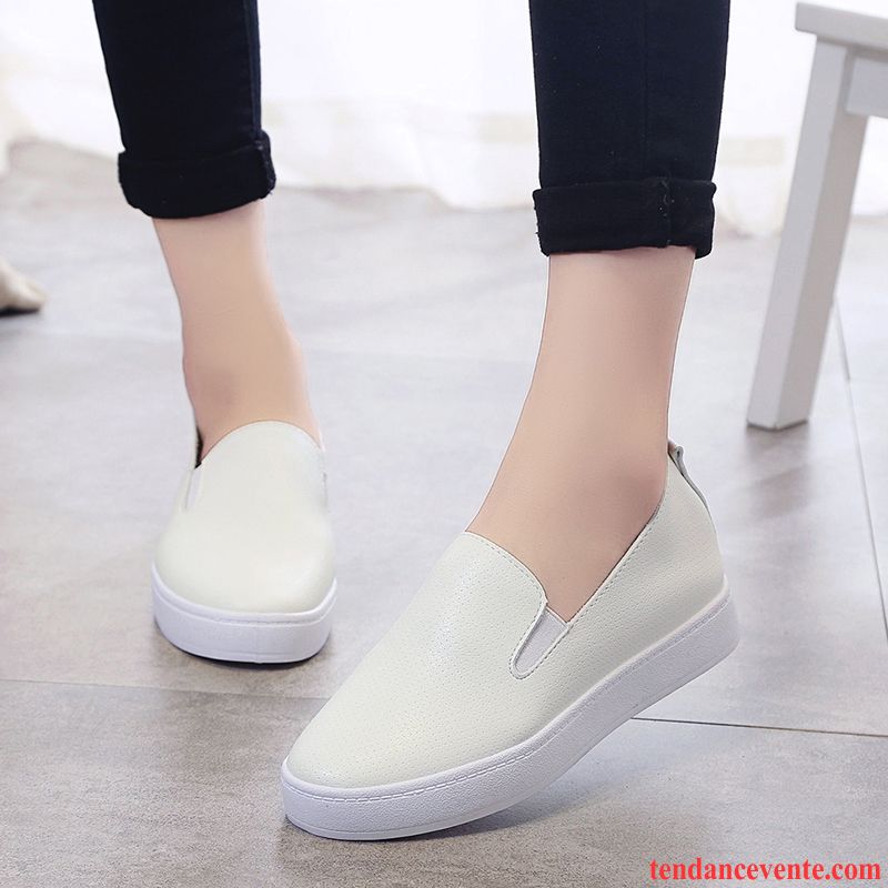 Mocassin Mode Femme Tendance Blanc Paresseux Slip-on Derbies Décontractée Chaussures De Skate Printemps Femme Plates Été Saphir