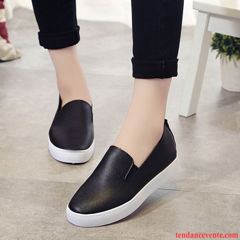 Mocassin Mode Femme Tendance Blanc Paresseux Slip-on Derbies Décontractée Chaussures De Skate Printemps Femme Plates Été Saphir