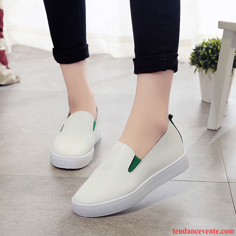 Mocassin Mode Femme Tendance Blanc Paresseux Slip-on Derbies Décontractée Chaussures De Skate Printemps Femme Plates Été Saphir